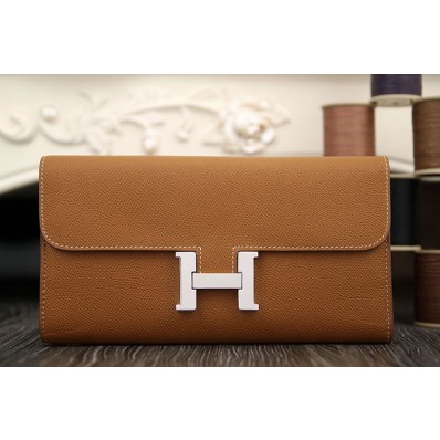 Cheap Copy Hermes Constance Wallet In Brown Epsom Leather QY02059