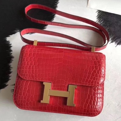 Copy Best Quality Hermes Constance 24cm Braise Porosus Crocodile QY00300