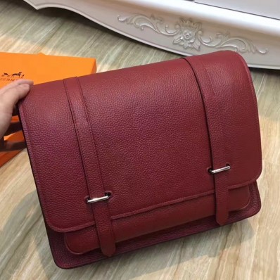 Designer Hermes Ruby Steve 35 Messenger Bag QY01790