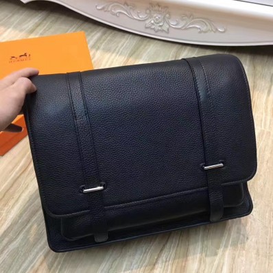 Fake Hermes Black Steve 35 Messenger Bag QY00018