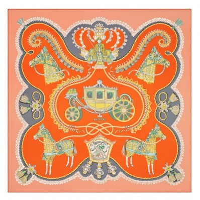 Fashion Imitation Hermes Orange Paperoles Silk Twill Scarf QY01146