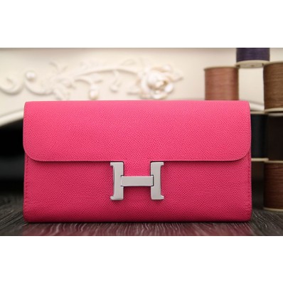 Hermes Constance Wallet In Peach Epsom Leather QY01510