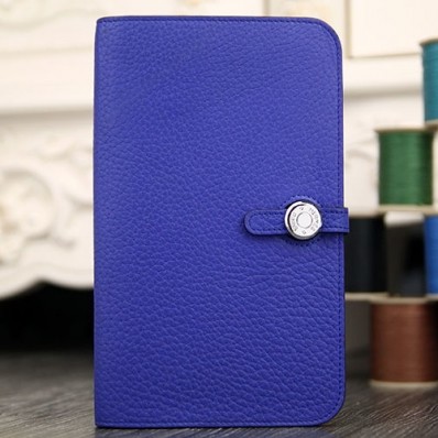 Hermes Dogon Combine Wallet In Electric Blue Leather QY01939