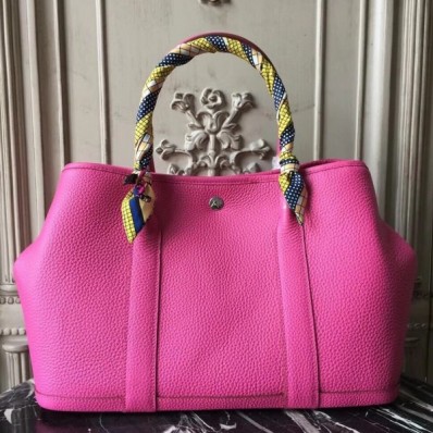 Hermes Garden Party 30cm TPM Rose Red Handbag QY00553