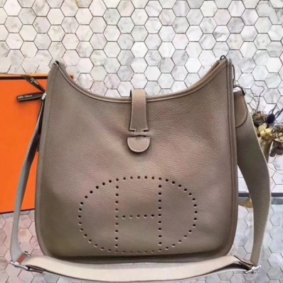 Hermes Grey Evelyne III PM Messenger Bag QY01413