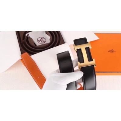 Hermes H Belt Buckle & Orange 32mm Clemence Strap QY00506