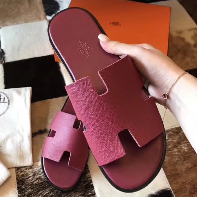 Hermes Izmir Sandals In Fuchsia Epsom Leather QY01487