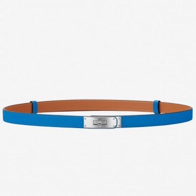 Hermes Kelly Belt In Blue Epsom Leather QY00788