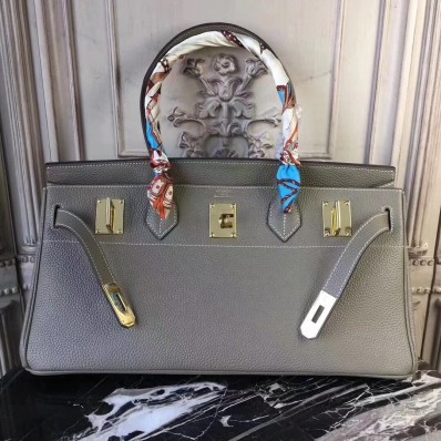 Hermes Lin Blue JPG Birkin 42cm Shoulder Bag QY02320