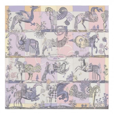 Hermes Parme Della Cavalleria Favolosa Silk Twill Scarf QY00413