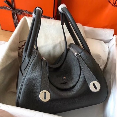 Hermes Vert Gris Lindy 30cm Clemence Handmade Bag QY01321