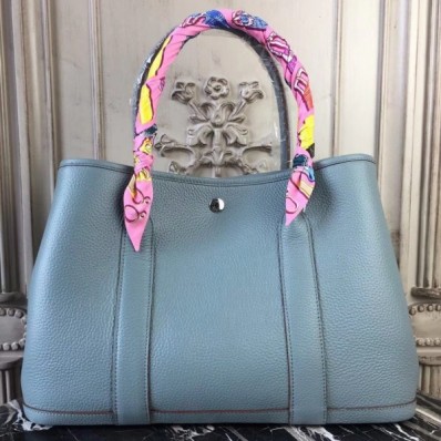 High Quality Fake Hermes Garden Party 36cm PM Ciel Handbag QY01657