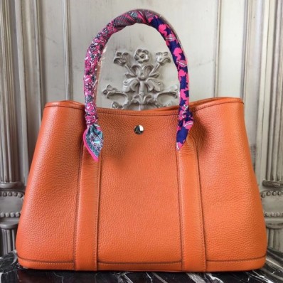 Imitation Hermes Garden Party 30cm TPM Orange Handbag QY02200