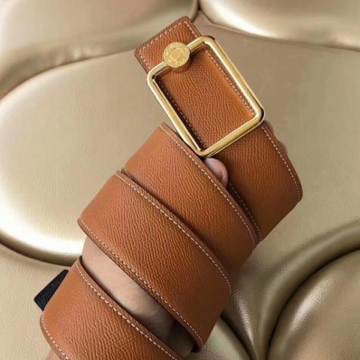 Imitation Hermes Oscar Buckle 40 MM Belt Brown Reversible Leather QY01564