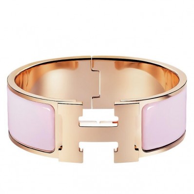 Imitation Hermes Rose Dragee Enamel Clic Clac H PM Bracelet QY01151