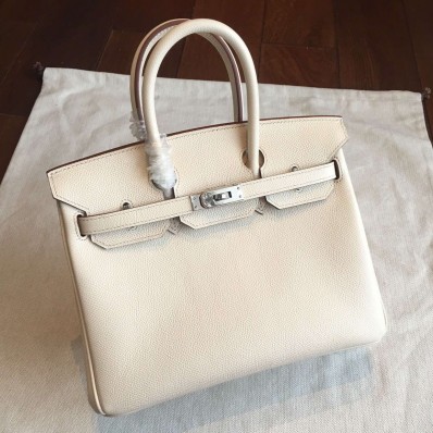 Knockoff Hermes Beige Epsom Birkin 25cm Handmade Bag QY01921