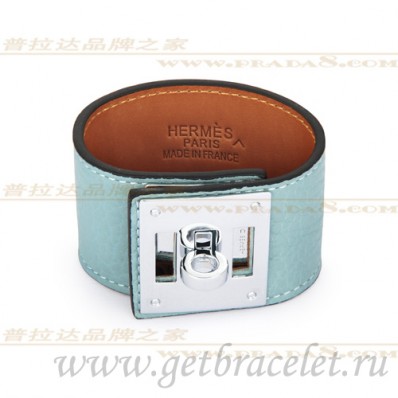 Replica Hermes Kelly Dog Bracelet Blue With Silver QY00033