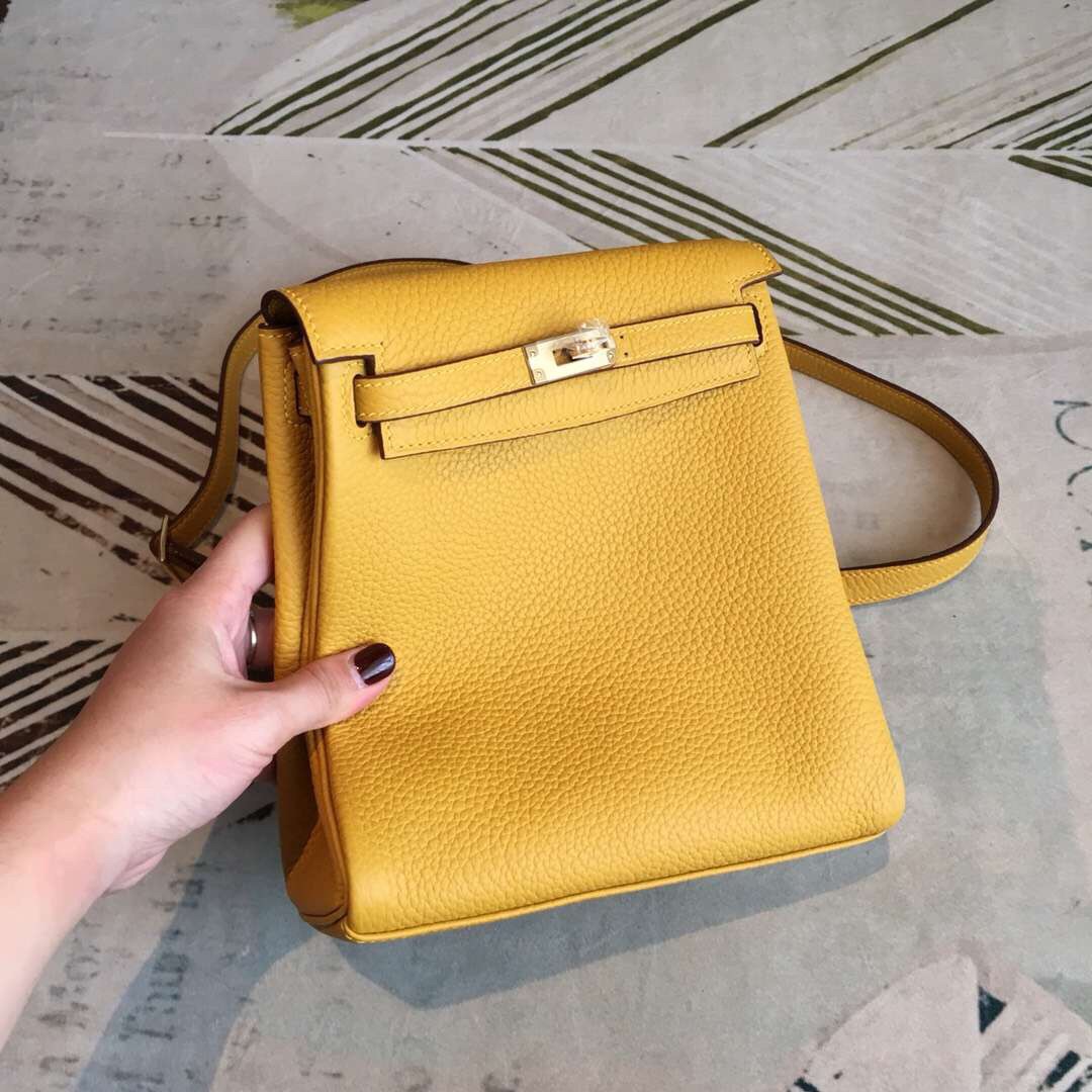 Best 1:1 Hermes Yellow Clemence Kelly Ado PM Backpack QY01741