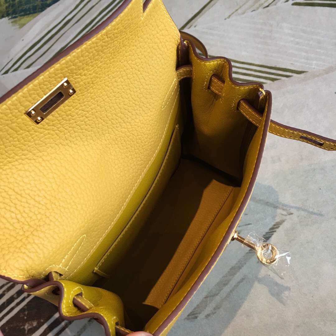 Best 1:1 Hermes Yellow Clemence Kelly Ado PM Backpack QY01741