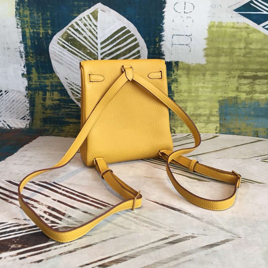 Best 1:1 Hermes Yellow Clemence Kelly Ado PM Backpack QY01741