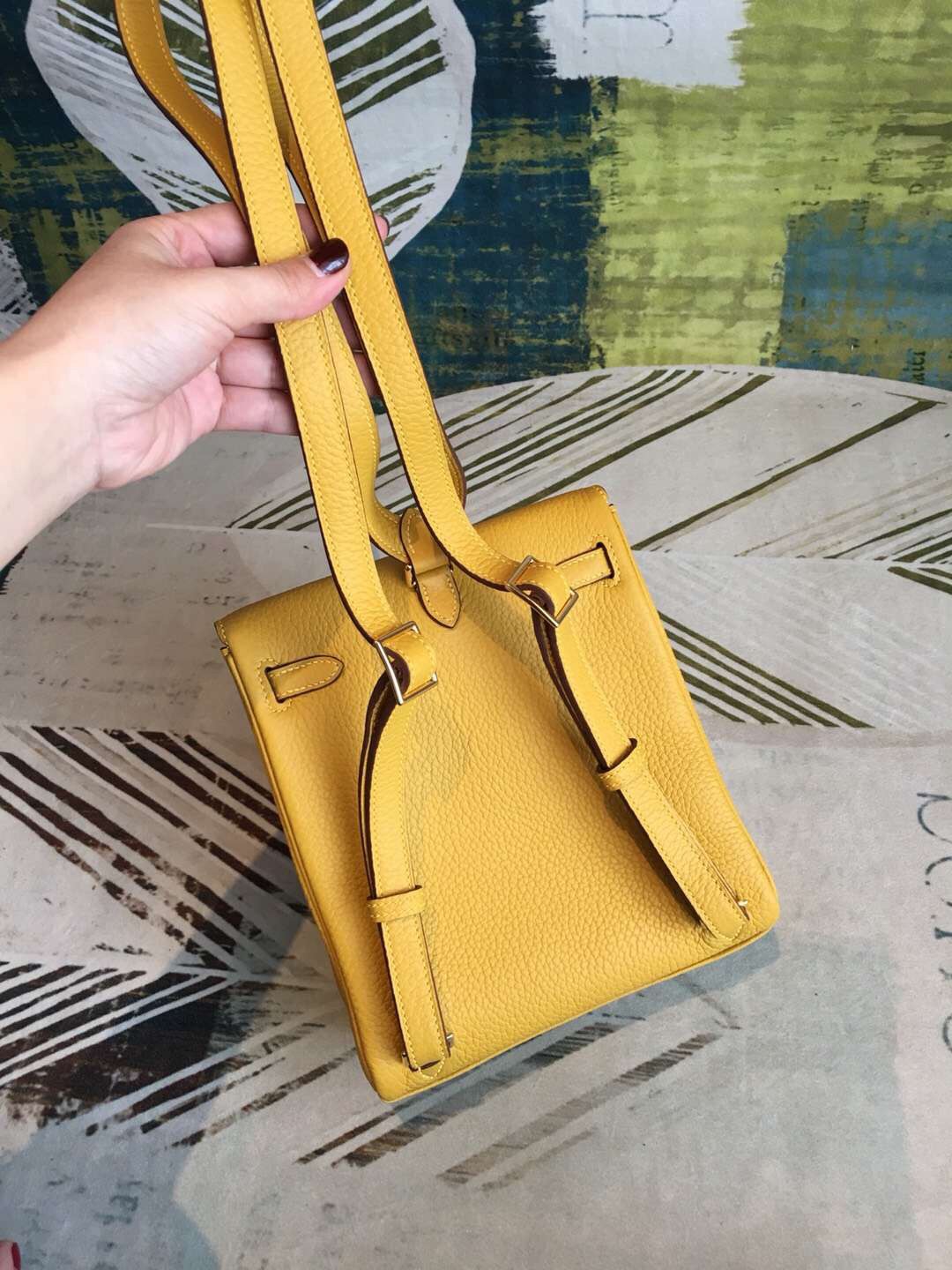 Best 1:1 Hermes Yellow Clemence Kelly Ado PM Backpack QY01741