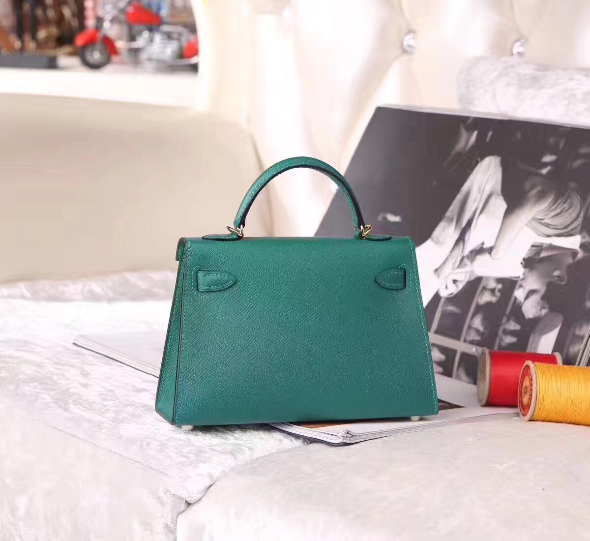 Replica Hermes Birkin 25 Handmade Bag In Malachite Epsom Calfskin