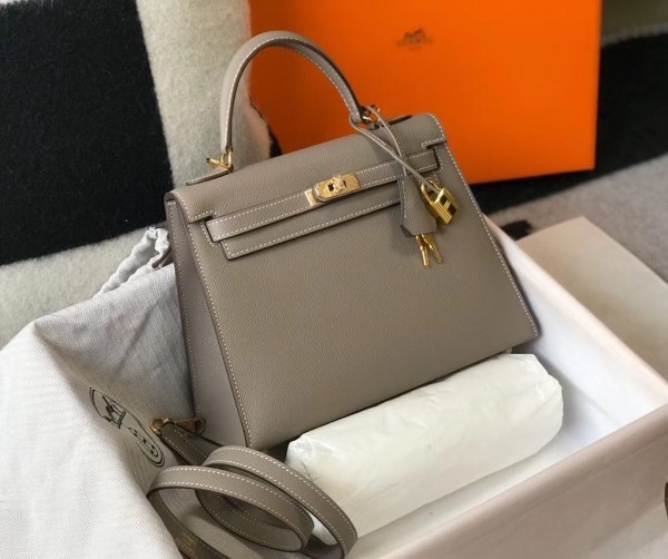 Hermès Special Order Kelly 25 Epsom Gris Asphalt x Noir - Kaialux