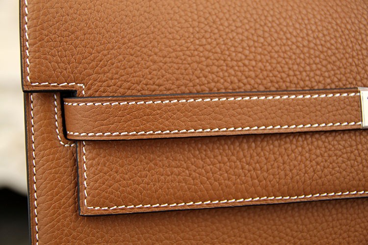 Hermes Brown Epsom Kelly Depeche 38cm Briefcase Bag 