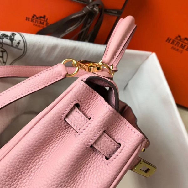 Hermès - Authenticated Kelly Mini Handbag - Leather Pink Plain for Women, Never Worn