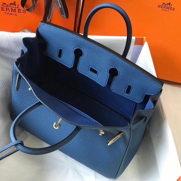 Hermes Birkin 30 Bag R2 Blue Agate Clemence SHW