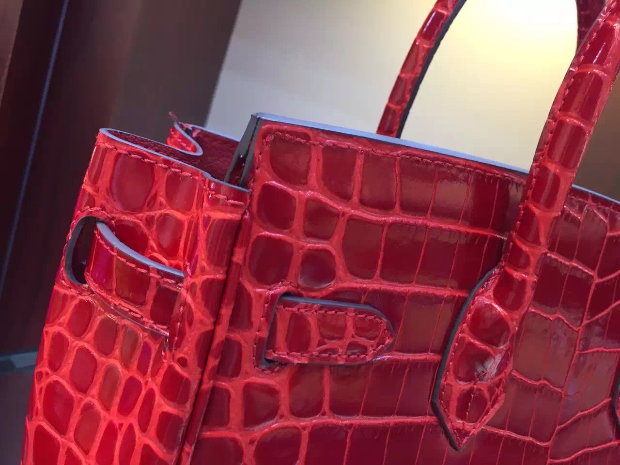 Hermes Birkin 30cm 35cm Bag In Red Crocodile Leather