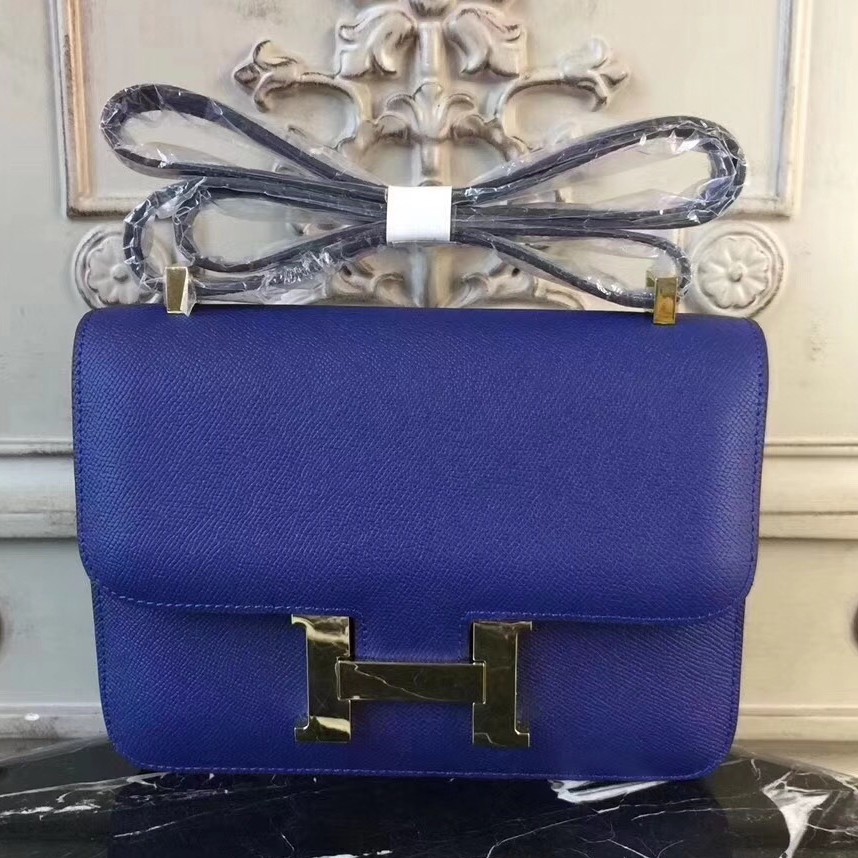 Hermes Birkin 25cm Handbag In Blue Agate Clemence Leather QY00272