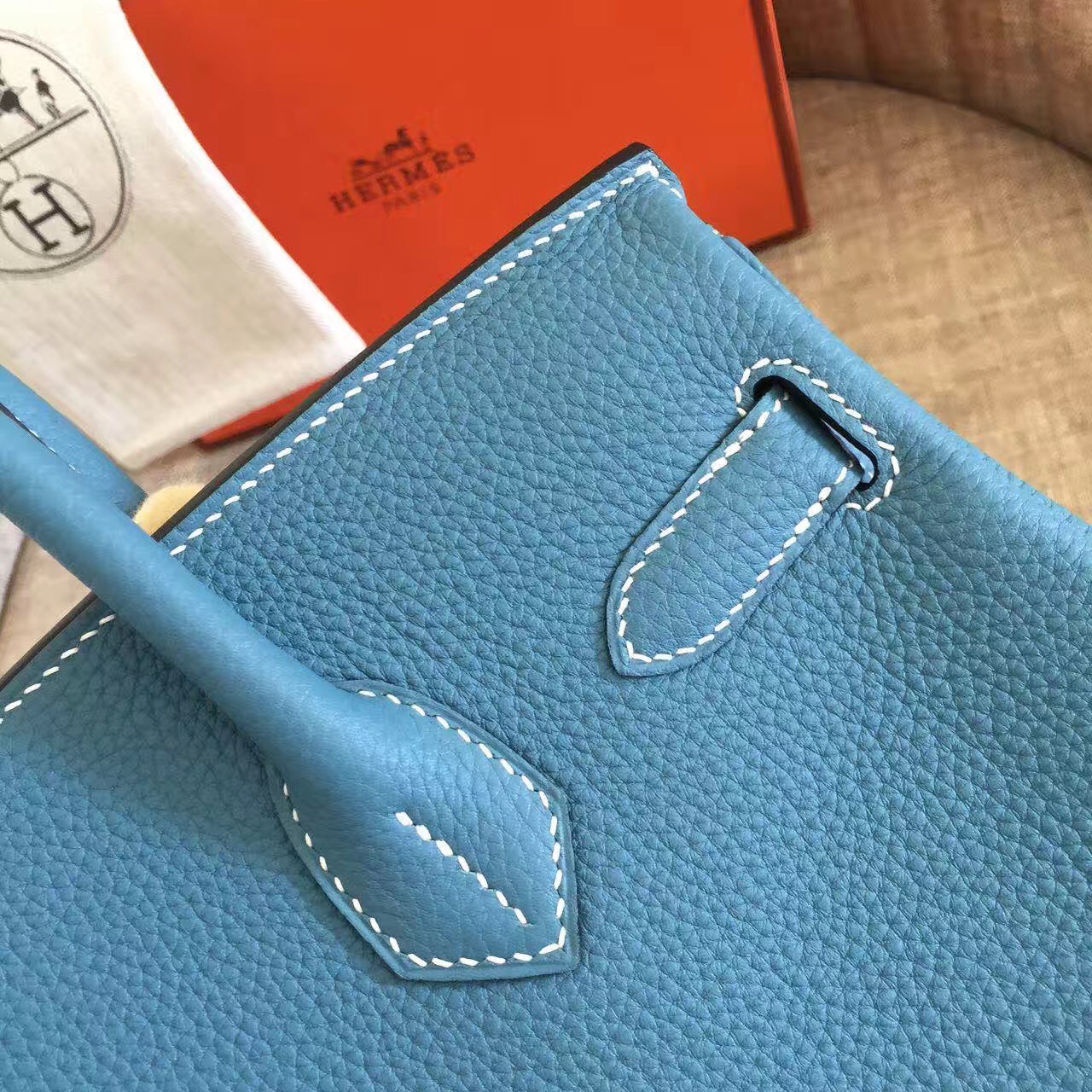 Hermes Birkin 30 Blue Paon Clemence, Luxury, Bags & Wallets on Carousell