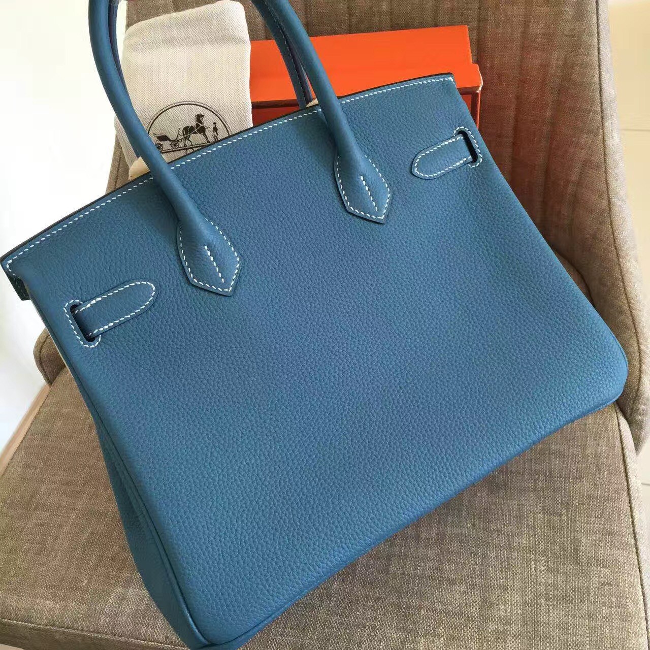 Hermès Birkin 25 Blue Jean Bag PHW – ZAK BAGS ©️