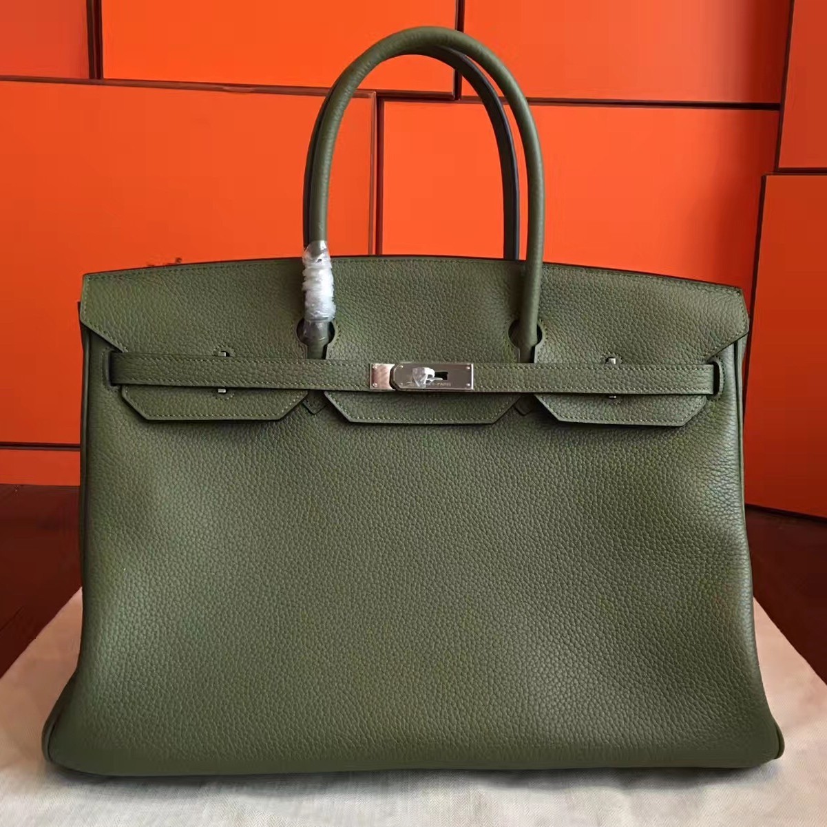 Hermes Birkin 35 Canopee Green Togo Leather Handbag - Luxury Souq