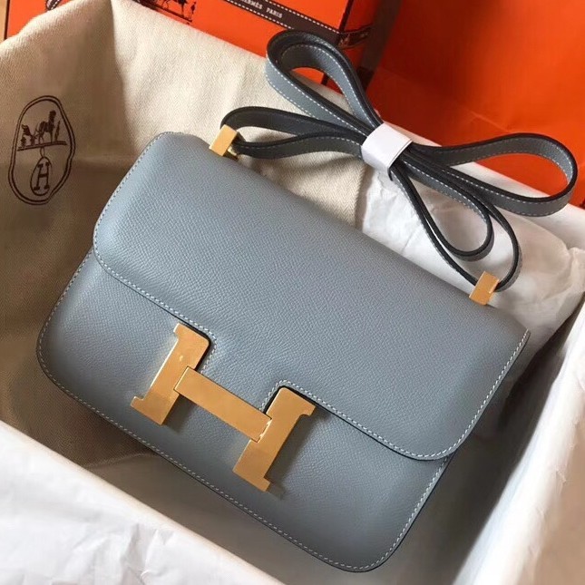 Replica Hermes Blue Electric Constance MM 24cm Epsom Leather Bag