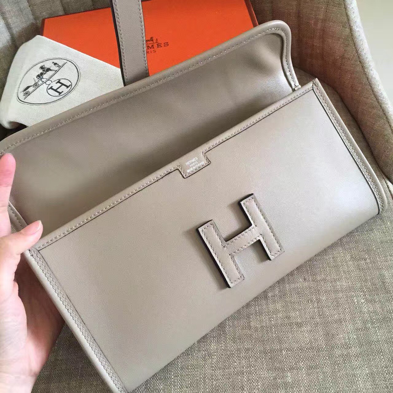 Hermès Swift Jige Elan 29 - Grey Clutches, Handbags - HER565523