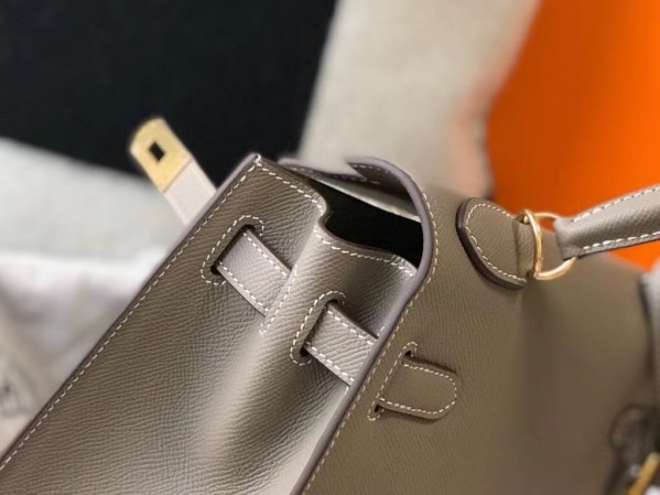 Hermes Gris Asphalt Epsom Kelly 28cm Sellier Bag GHW 