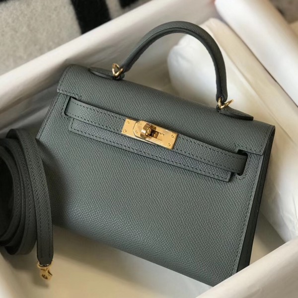 Hermes Vert Amande GHW Epsom Mini Kelly II 20 cm - MAISON de LUXE