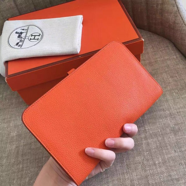 Hermes Orange Dogon Duo Combined Wallet QY00510 Hermes Wallets