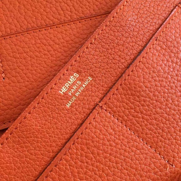 Hermes Orange Dogon Duo Combined Wallet QY00510 Hermes Wallets