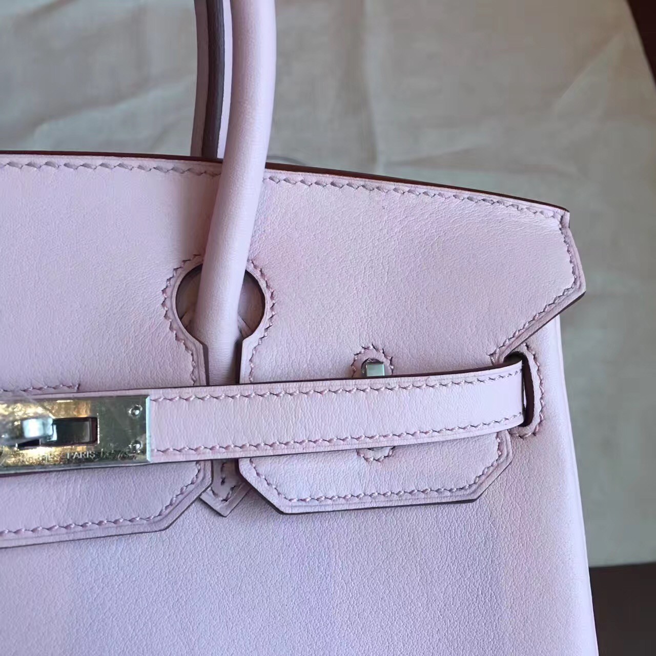 Fake High End Hermes Rose Dragee Swift Kelly 25cm Retourne Handmade Bag  HJ01174