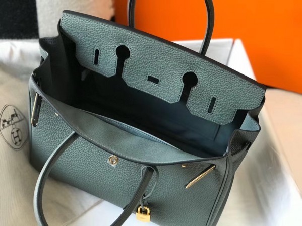 Hermes Vert Amande Clemence Birkin 30cm Handbag GHW QY01178