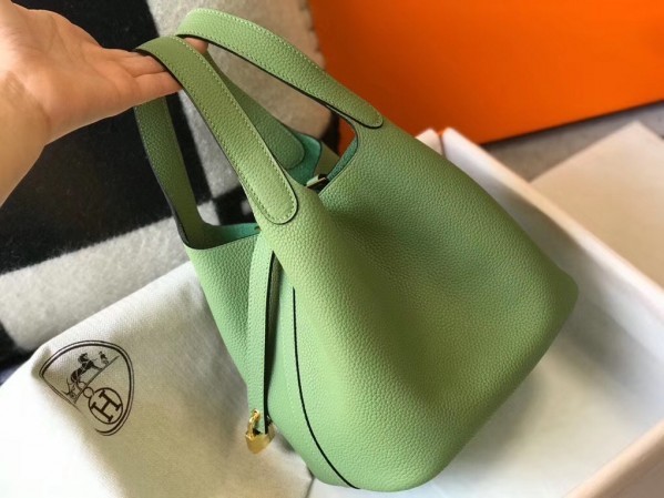 Replica Hermes Vert Criquet Picotin Lock MM 22cm Handmade Bag