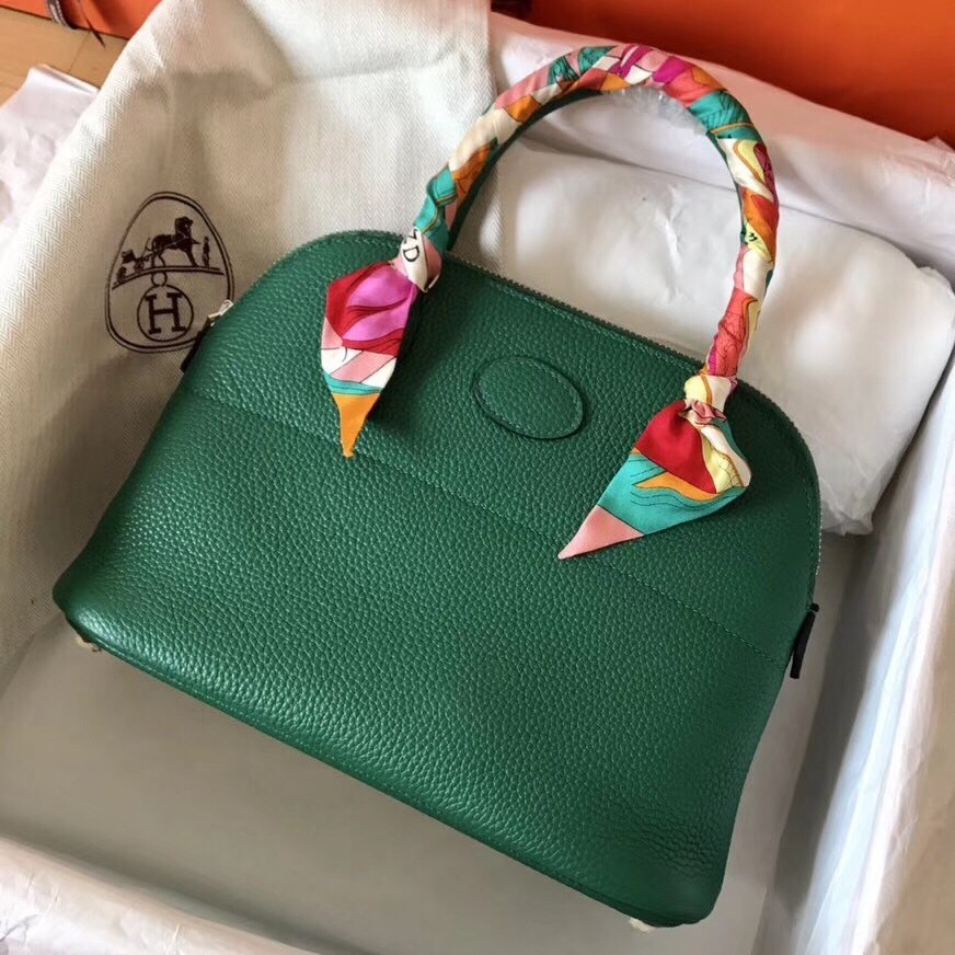 Replica Hermes Birkin 30cm Bag In Vert Vertigo Clemence Leather GHW