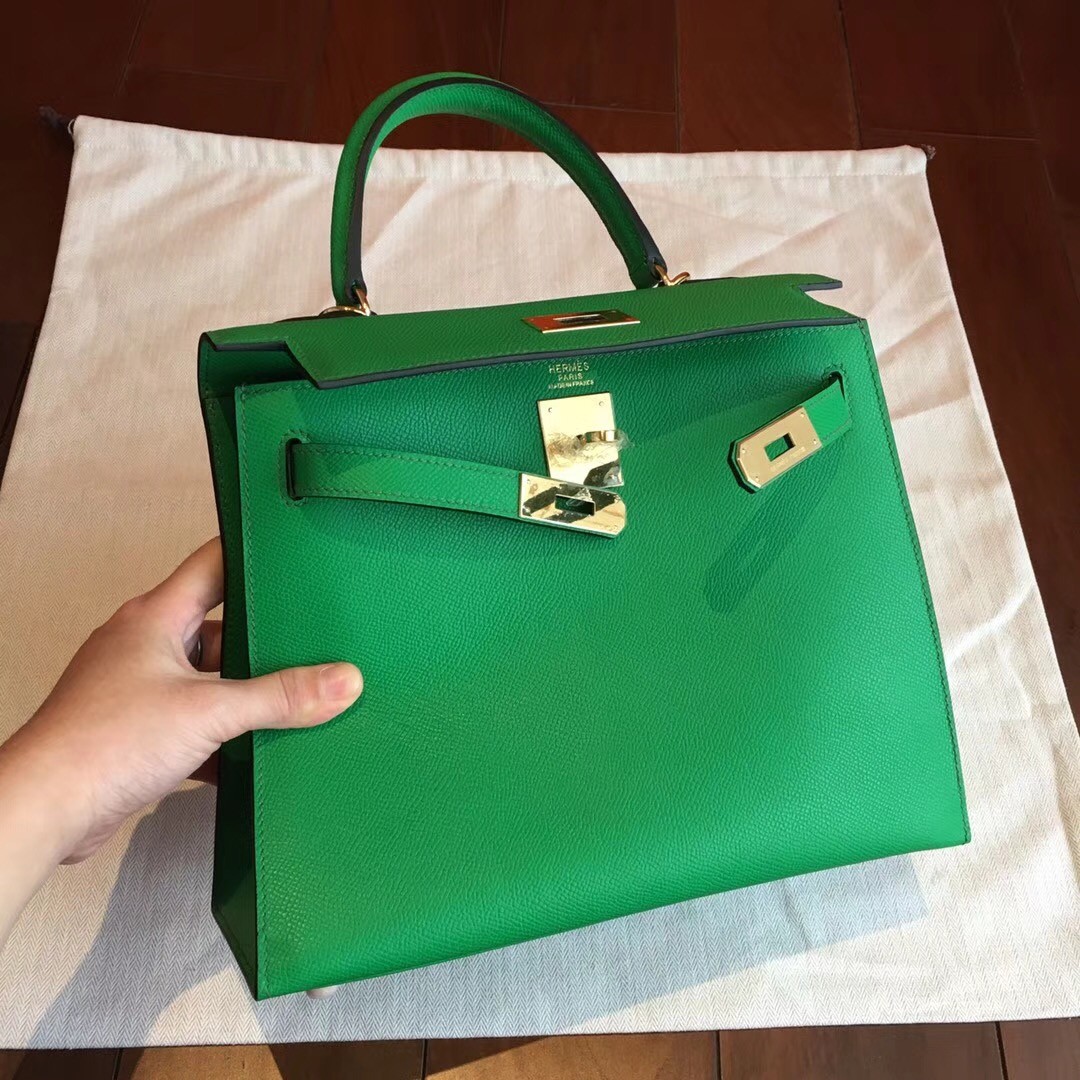 Hermès Kelly 32 Bamboo Green - Designer WishBags