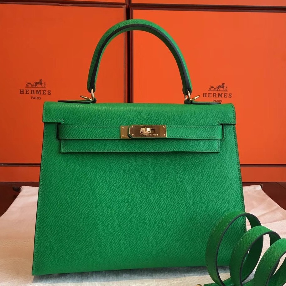 Hermès Kelly 32 Bamboo Green - Designer WishBags