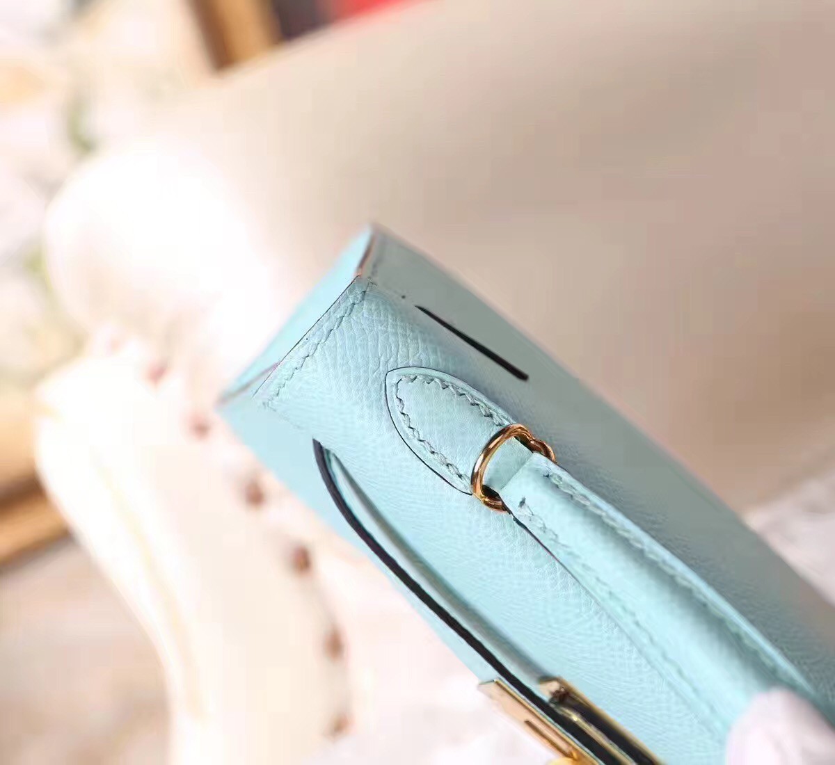 Hermès Hermes Mini Kelly 20 II Blue Zephyr Epsom with Palladium Hardware  mint condition Light blue Leather ref.125996 - Joli Closet