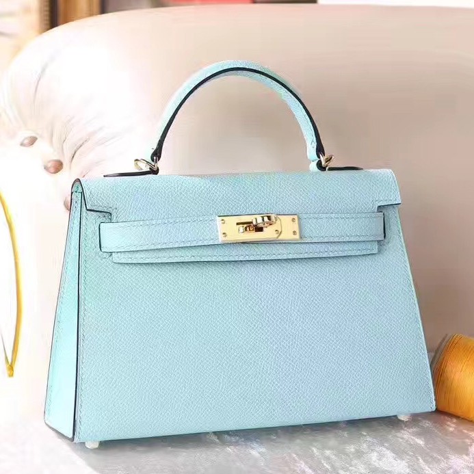 Hermès Kelly Mini Chèvre Mysore Deep Blue / Blue Izmir