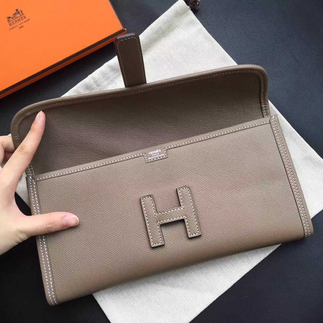 Replica Hermes Jige Elan 29 Clutch In Yellow Epsom Leather